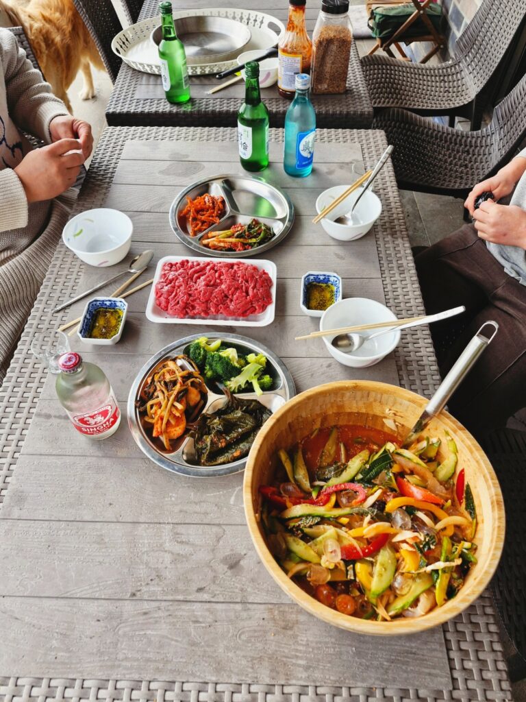 Korean beef tartare(Yukhoe) and spicy raw fish soup(Mulhoe)