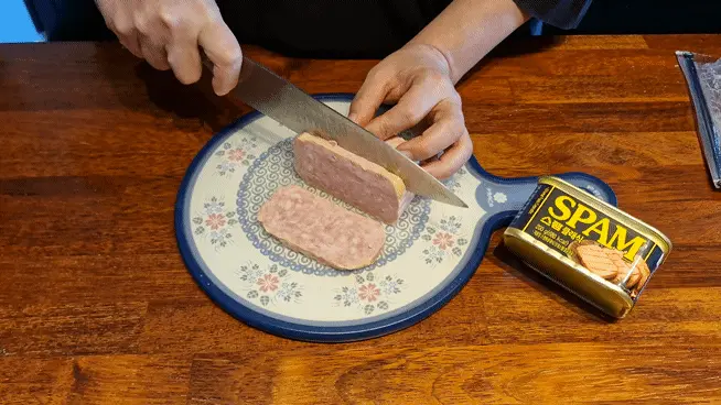 Cutting Spam into thin rectangular slices