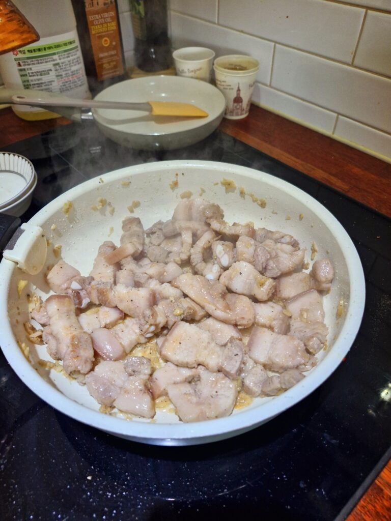 frying-pork-belly