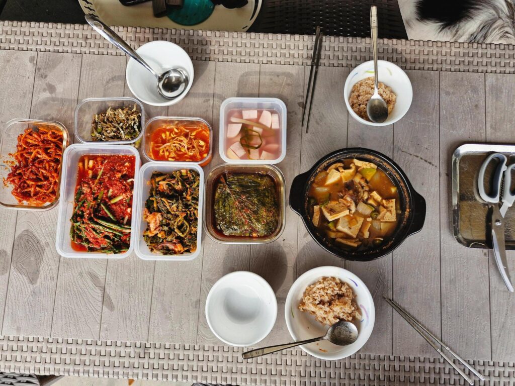 된장찌게와, 반찬들